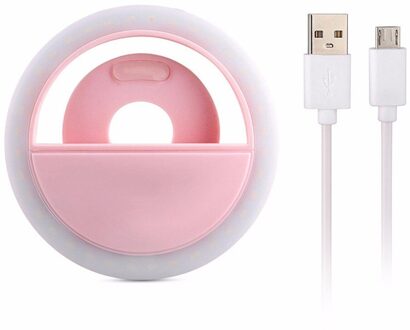 FGHGF Flash 36LED Fotografische Verlichting Dimbare Camera Foto/Studio/Video Fotografie Selfie Ring Licht voor iphone7 Samsung Roze