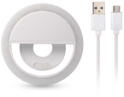 FGHGF Flash 36LED Fotografische Verlichting Dimbare Camera Foto/Studio/Video Fotografie Selfie Ring Licht voor iphone7 Samsung wit