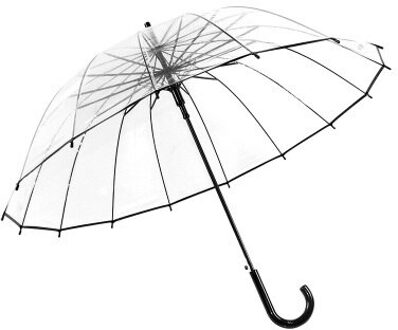FGHGF Grote Lange Handvat 16 Rib Transparante Paraplu Mannelijke Vrouwelijke Regen Mode Effen Automatische Creatieve Regenachtige Clear