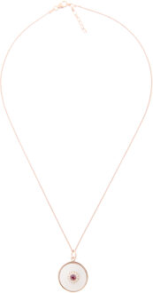 'Fia' Dames 925 Sterling Zilveren Ketting met Hangertje - Roze ZH-7293 Rosé