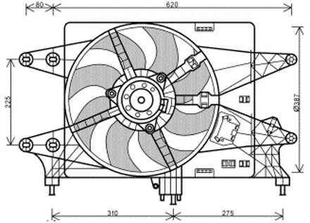 Fiat KADER + VENTILATOR Doblo rest. 1.4 +A/C 05+ 1637747