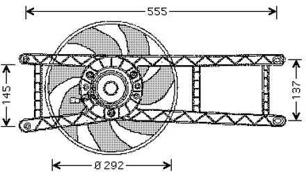 Fiat KOELVENTILATOR COMPLEET 1.1,1.2 zonder AIRCO 1709746