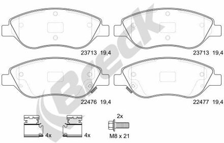 Fiat Remblokkenset, schijfrem 224760070100