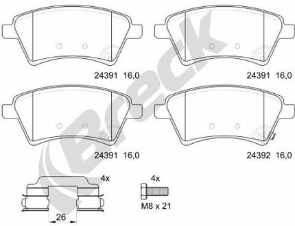 Fiat Remblokkenset, schijfrem 243910070100