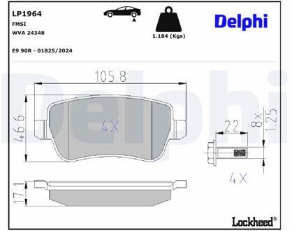 Fiat Remblokkenset, schijfrem LP1964