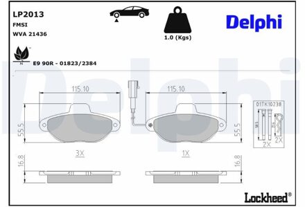 Fiat Remblokkenset, schijfrem LP2013