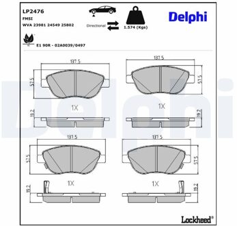 Fiat Remblokkenset, schijfrem LP2476