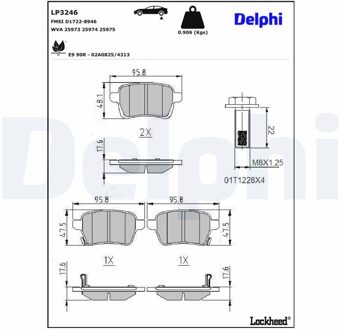 Fiat Remblokkenset, schijfrem LP3246