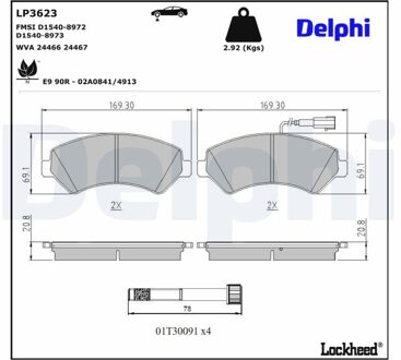 Fiat Remblokkenset, schijfrem LP3623