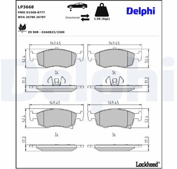 Fiat Remblokkenset, schijfrem LP3668