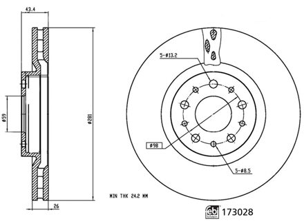 Fiat Remschijf 173028
