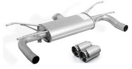 Fiat Remus uitlaat passend voor L+R Fiat 124 Spider 1.4 turbo - Zilver / Carbon 1850161500002670CR