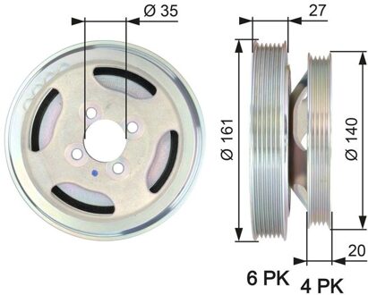 Fiat Riemschijf, krukas DriveAlign® TVD1075