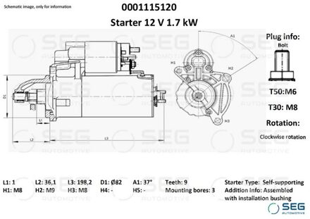Fiat Startmotor / Starter 0001115120