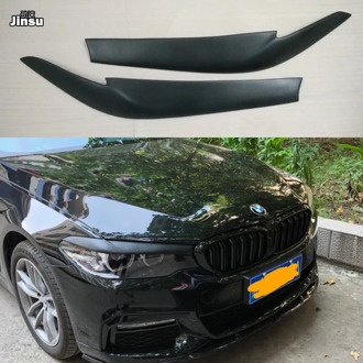 Fiber glass Front Headlight Covers Eyelids eyebrows for BMW 525i 530i 540i G30 G31 F90 M5 Sedan Matte Black FRP Primer 2pcs