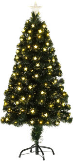 Fiber Optic kerstboom - met licht en ster piek - 120 cm
