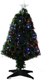 Fiber Optic kunst kerstboom - 90 cm - met led verlichting - kunstboom