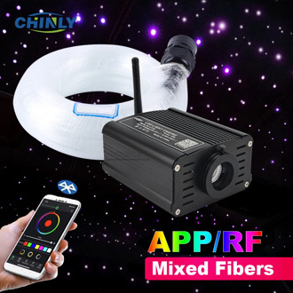 Fiber Optic Lights 16W RGBW Bluetooth Musical Control Mixed-size Optical Fiber Cable For Home /Hotel/Car Star Ceiling Lighting