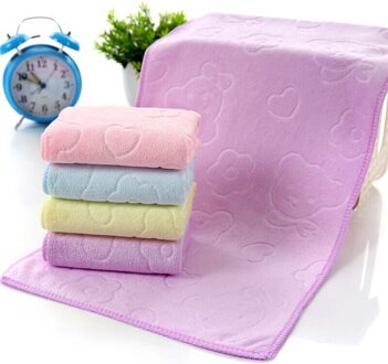 Fiber Sneldrogende Handdoek Cartoon Microfiber Absorberende Strand Handdoeken Keuken Schone Absorberende Handdoeken Effen Kleur 35*75 cm Paars