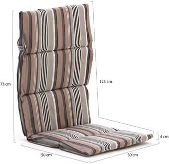 Fiber tuinkussen hoog 123x50cm - Laagste prijsgarantie! Grijs