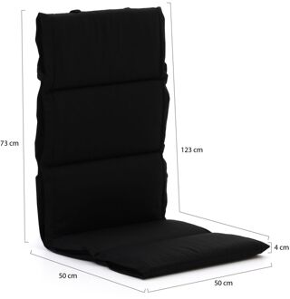 Fiber tuinkussen hoog 123x50cm - Laagste prijsgarantie! Zwart