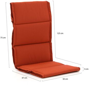 Fiber tuinkussen hoog 125x50cm - Laagste prijsgarantie! Rood