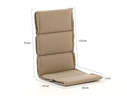Fiber tuinkussen hoog 125x50cm - Laagste prijsgarantie! Taupe