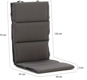 Fiber tuinkussen hoog 125x50cm - Laagste prijsgarantie! Zwart