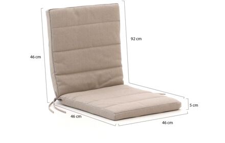 Fiber tuinkussen laag 92x46cm - Laagste prijsgarantie! Taupe