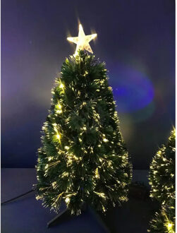 Fibre Optic?kunst kerstboom - H90 cm - met kerstverlichting - 20 led - warm wit - kunstboom Multi