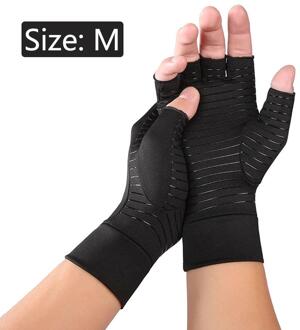 Fibroarthritis Druk Handschoenen Gezondheidszorg Half Vinger Handschoenen Katoen Fiber Accessoires Fysiotherapie Therapie 3 Size Zwart M