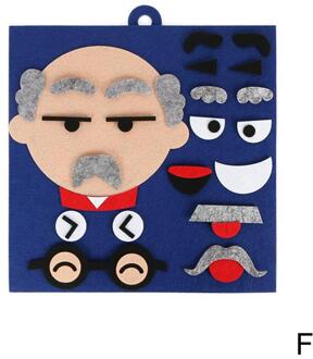 Fidget Speelgoed Kawaii Kinderen Uitdrukking Puzzel Non-woven Materiaal Kit Speelgoed Stickers Uitdrukking Veranderen Spelen donker blauw