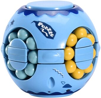 Fidget Speelgoed Kinderen Vingertoppen Roterende Magic Bean Puzzel Zintuiglijke Speelgoed Vingertop Fidget Speelgoed Magic Vierkante Antistress Speelgoed blauw