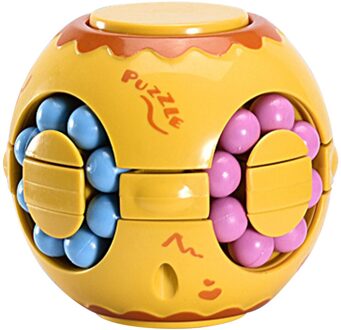 Fidget Speelgoed Kinderen Vingertoppen Roterende Magic Bean Puzzel Zintuiglijke Speelgoed Vingertop Fidget Speelgoed Magic Vierkante Antistress Speelgoed geel