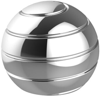 Fidget Speelgoed Metalen Gyro Desktop Bal Rotary Gyro Aluminium Ronde Metalen Kinetische Decompressie Speelgoed Zilver