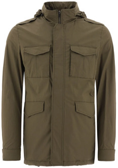 Field Jacket - Regular Fit Herno , Green , Heren - 2XL