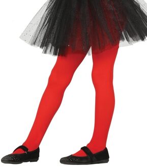 Fiesta Guirca Carnaval verkleed panty - voor meisjes - rood - 15 denier - 3 tot 6 jaar