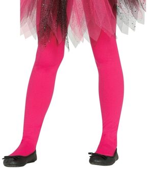 Fiesta Guirca Carnaval verkleed panty - voor meisjes - roze - 15 denier - 5 tot 9 jaar