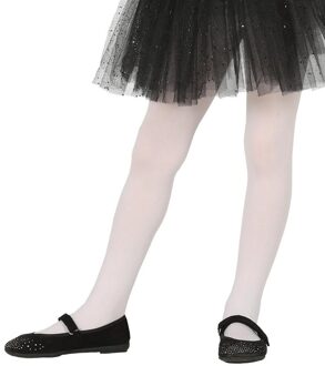 Fiesta Guirca Carnaval verkleed panty - voor meisjes - wit - 15 denier - 3 tot 6 jaar