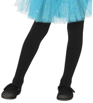 Fiesta Guirca Carnaval verkleed panty - voor meisjes - zwart - 15 denier - 5 tot 9 jaar