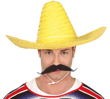 Fiesta Guirca Mexicaanse Sombrero - hoed voor heren - carnaval/verkleed accessoires - geel