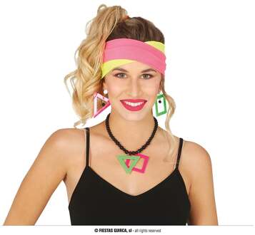 Fiestas Foute 80s/90s party verkleed accessoire set - 5-delig - jaren 80/90 thema feestje - Verkleedsieraden Multikleur