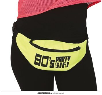 Fiestas Foute 80s/90s print party heuptasje - neon geel - jaren 80/90 verkleed accessoires - volwassenen - Heuptassen