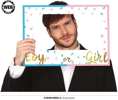 Fiestas gender reveal foto frame - boy or girl - jongen/meisje babyshower thema feest - foto prop - Fotoprops