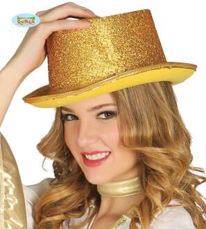 Fiestas Guirca hoge hoed dames vilt goud one-size Goudkleurig