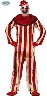 FIESTAS GUIRCA, S.L. - Rood en wit horror clown kostuum voor mannen - M (48) - Volwassenen kostuums