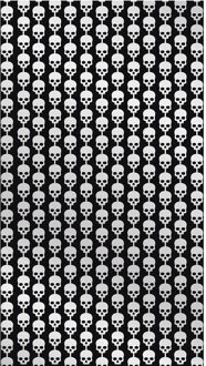 Fiestas Halloween thema party deurgordijn metallic - doodskoppen/skulls - wit - 100 x 200 cm - Feestdeurgordijnen
