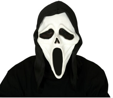 Fiestas Halloween thema verkleed masker - Scream/Ghostface - volwassenen - met kap - Verkleedmaskers Multikleur