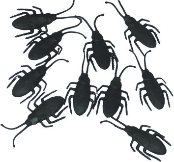 Fiestas nep kevers/kakkerlakken 7 cm - zwart - 10xA - Horror/griezel thema decoratie beestjes - Feestdecoratievoorwerp