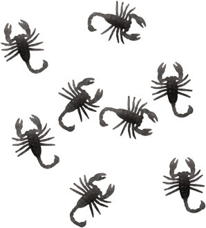 Fiestas nep schorpioenen 6 cmA - zwart - 8x - Horror/griezel thema decoratie beestjes - Feestdecoratievoorwerp